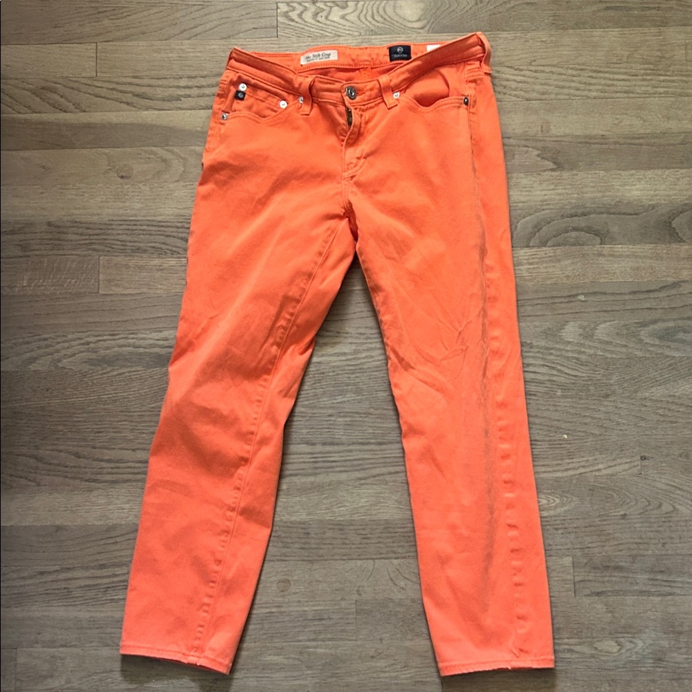 Ag Adriano Goldschmied Orange The Stilt Crop Cigarette Jean
